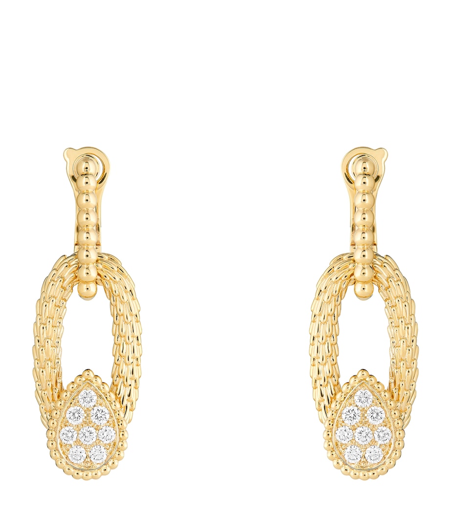 Boucheron Serpent Bohème drop earrings yellow gold diamonds 3cm (British brand)