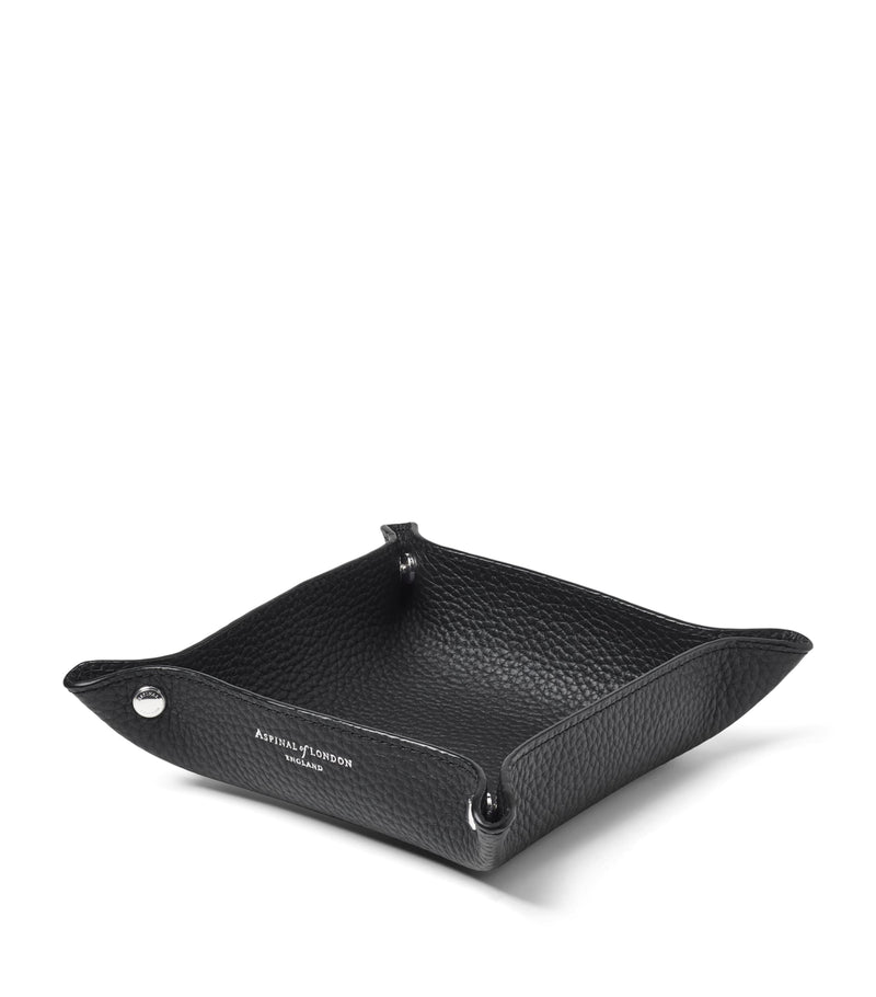 Aspinal Of London medium grained leather tidy tray 13cm x 13cm - British product