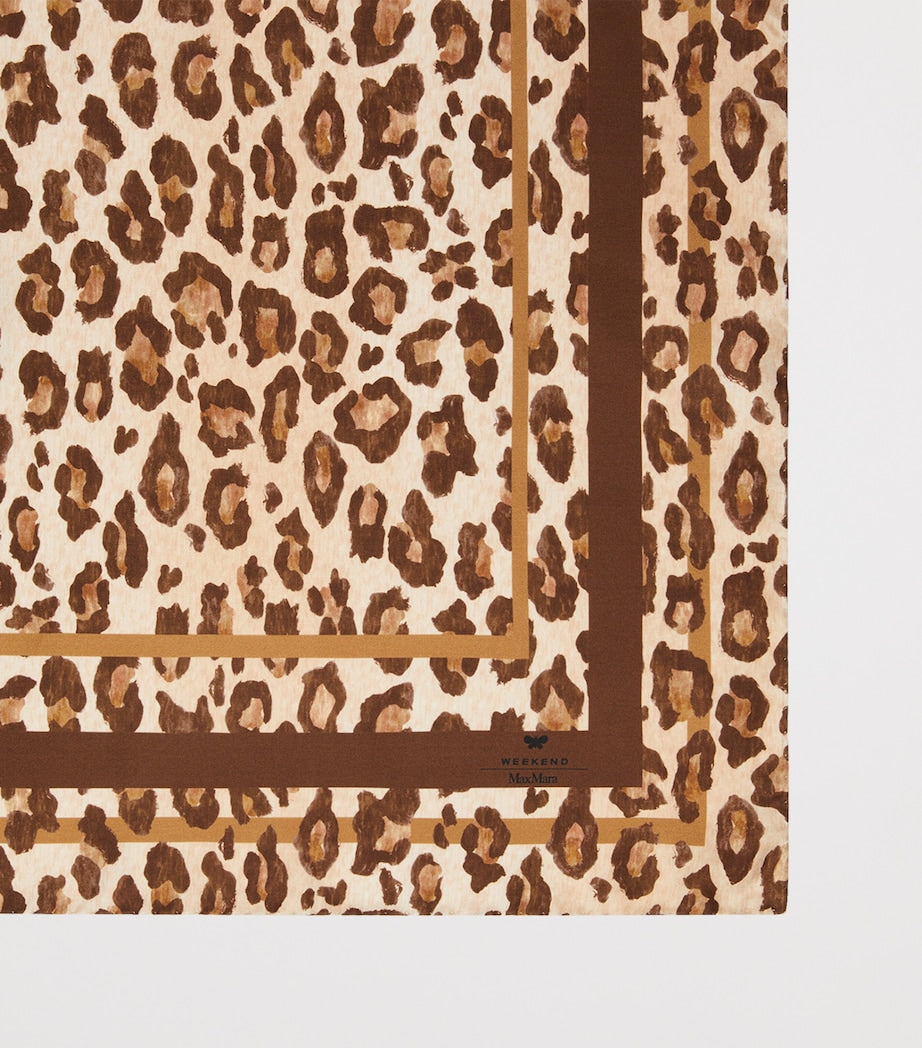 Weekend Max Mara silk leopard print scarf 90cm x 90cm (British brand)