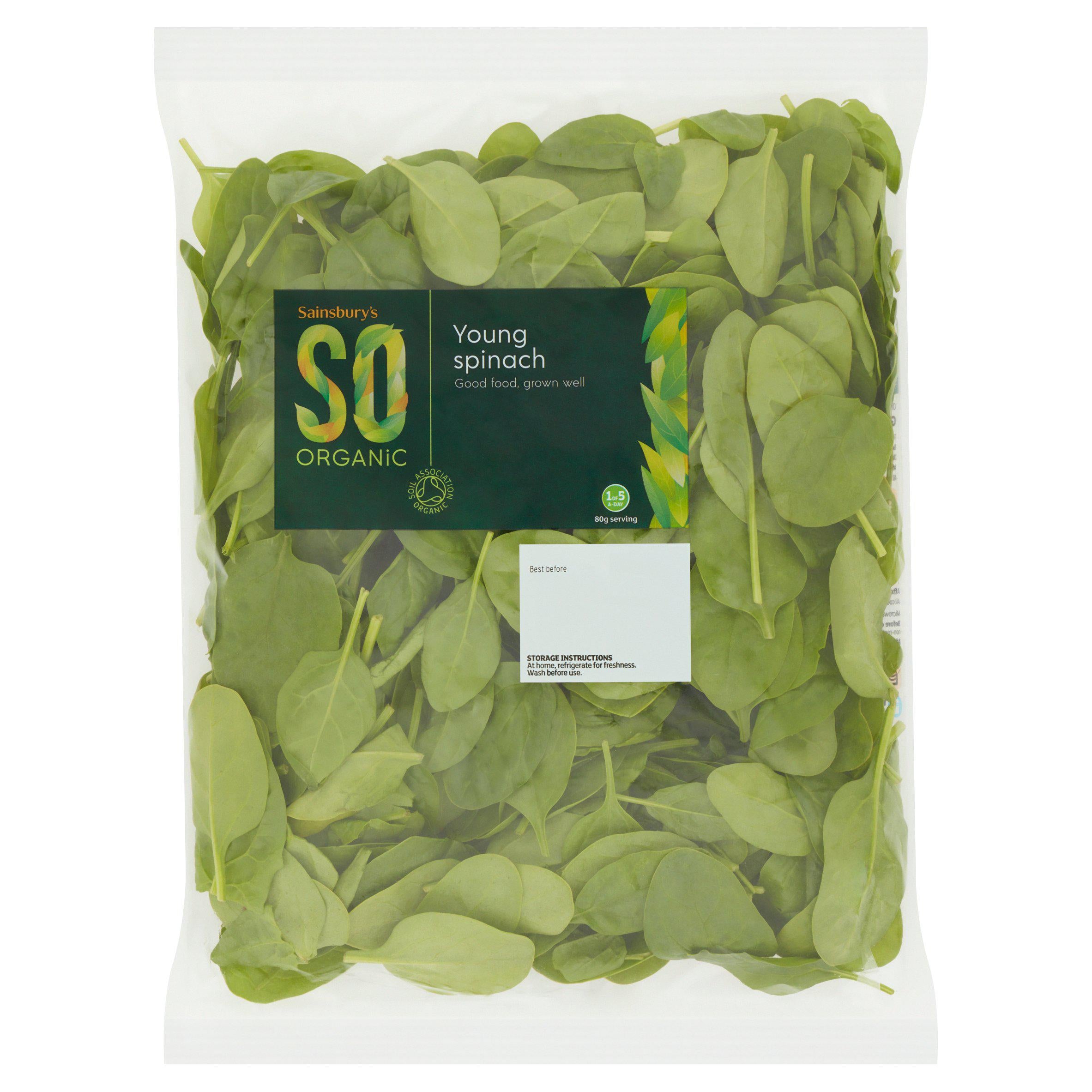 Sainsbury's Young Spinach, SO Organic 200g GOODS Sainsburys   