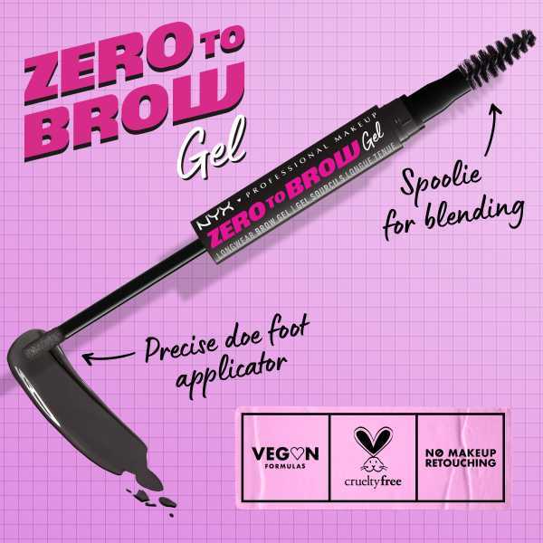 Nyx Pmu Zero To Brow Gel 12 - Black GOODS Superdrug   