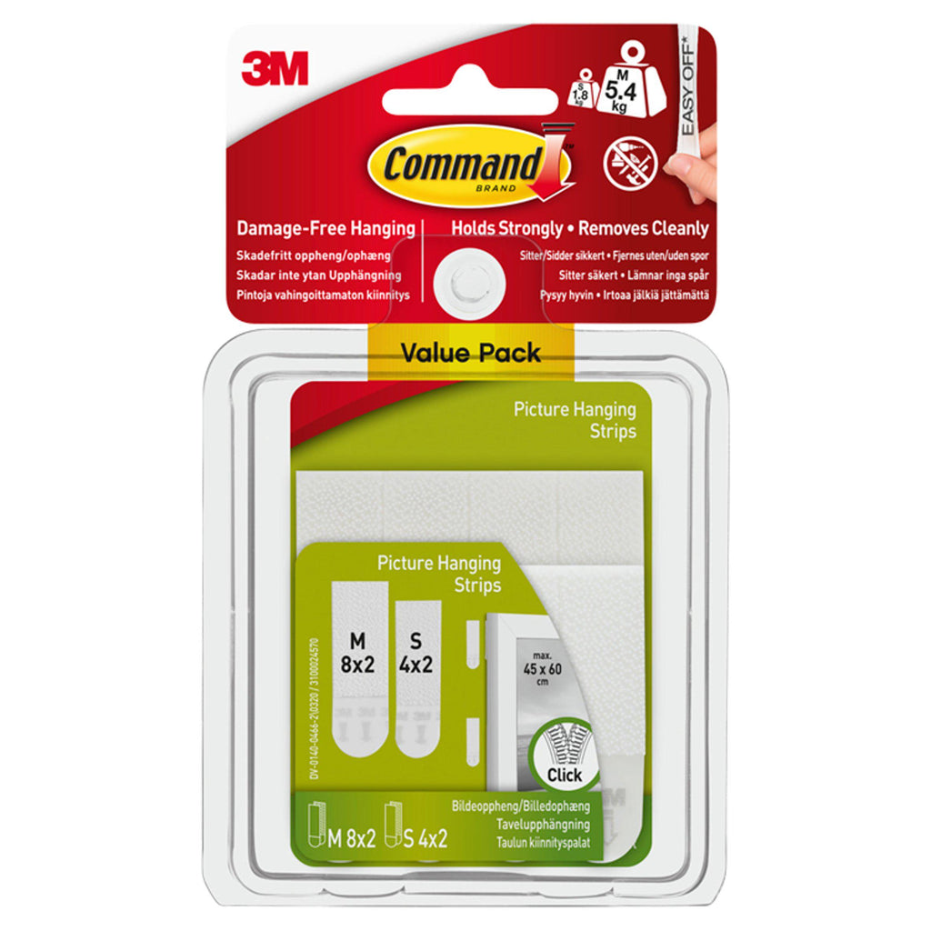 Command Small & Medium White Picture Hanging Strips