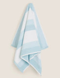 Pure Cotton Striped Textured Towel Bathroom M&S   