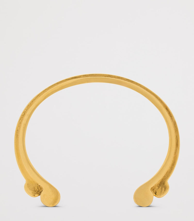 Saint Laurent Scroll Open Cuff Bracelet brass, imported from the UK
