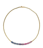 Emily P. Wheeler yellow gold sapphire barrel necklace - British product