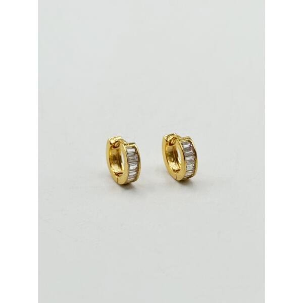 SVNX mini huggie hoop earrings with clear stones 1.5cm, UK version