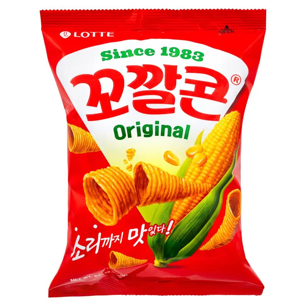 Lotte Kok Kal Cone original popping corn snack, UK version