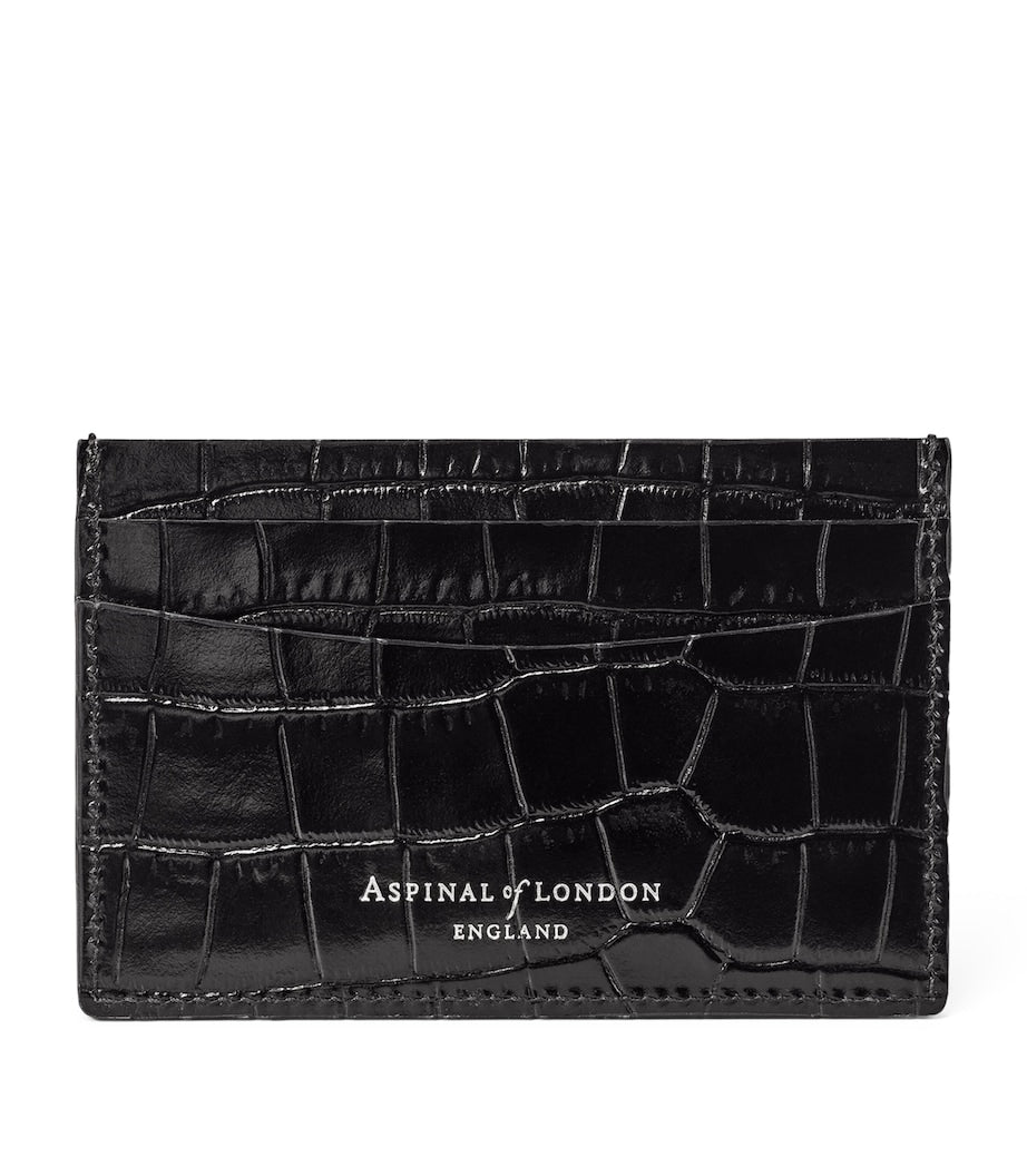 Aspinal of London croc-embossed slim card holder, imported from the UK