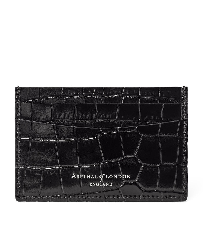 Aspinal of London croc-embossed slim card holder, imported from the UK