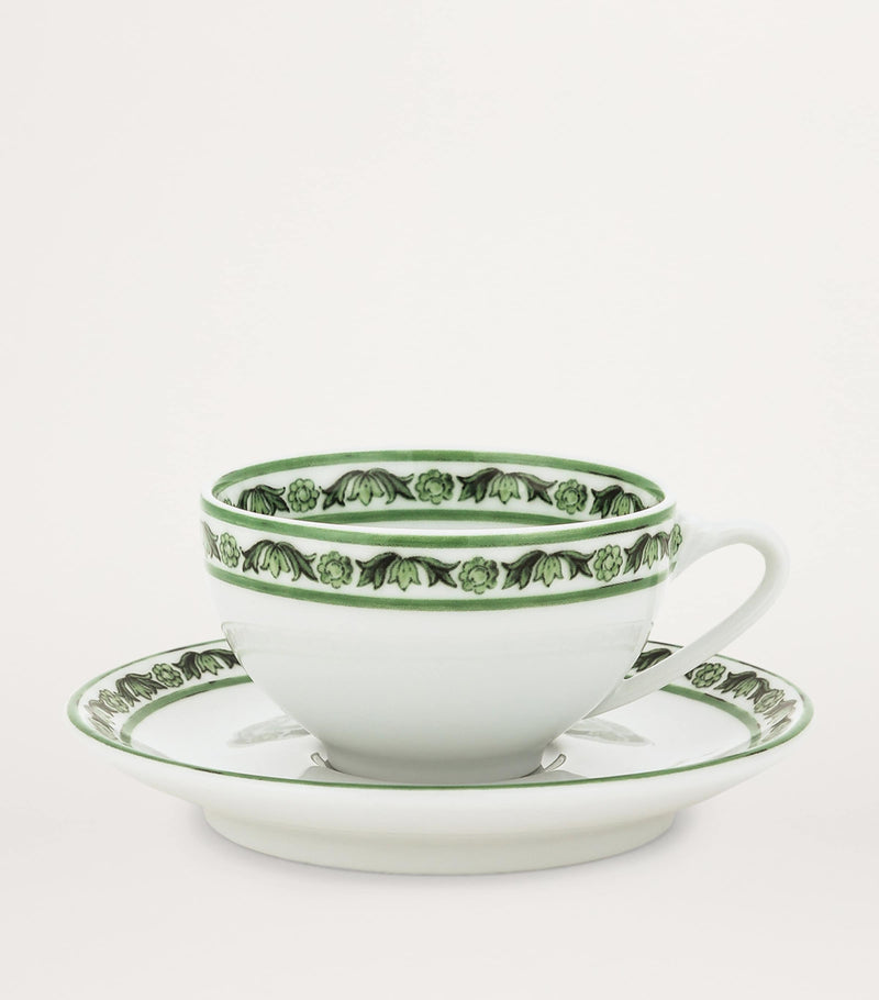 Dolce&Gabbana Casa Verde Maiolica porcelain coffee cup and saucer - British product