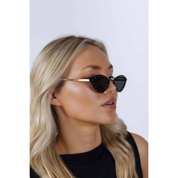 SVNX diamante cat-eye sunglasses in black - British product