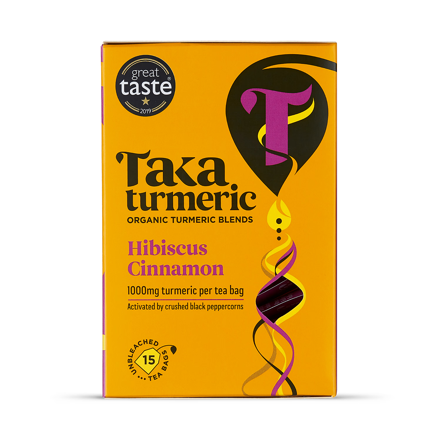 Taka Turmeric organic hibiscus cinnamon tea 15 teabags (British brand)