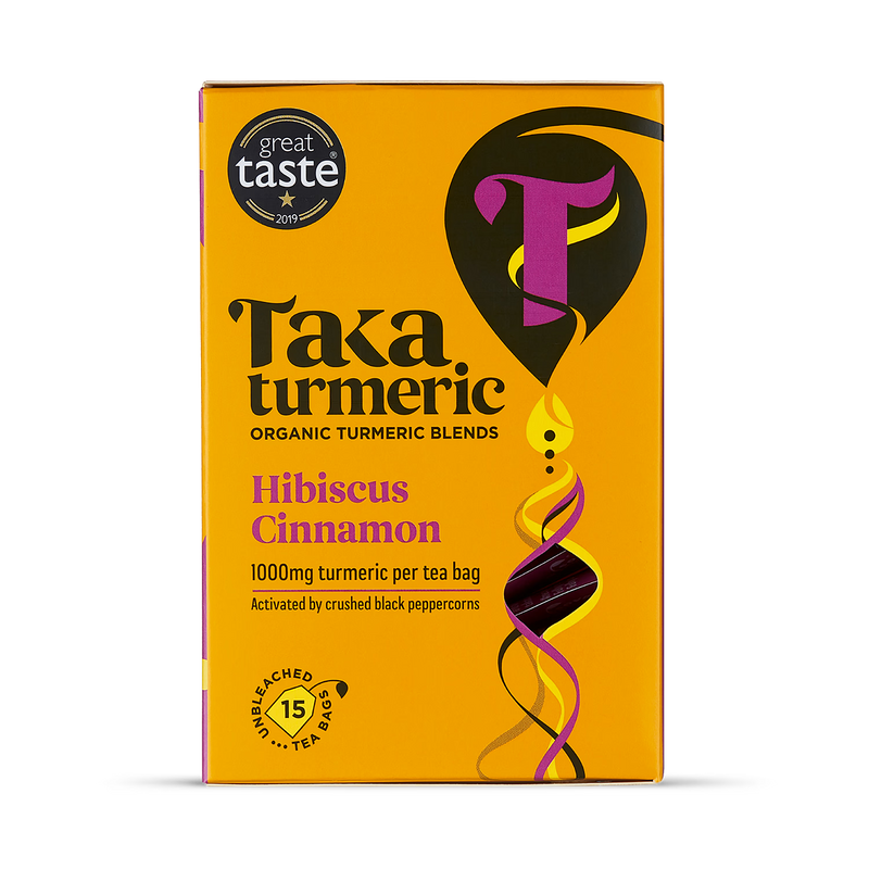 Taka Turmeric organic hibiscus cinnamon tea 15 teabags (British brand)