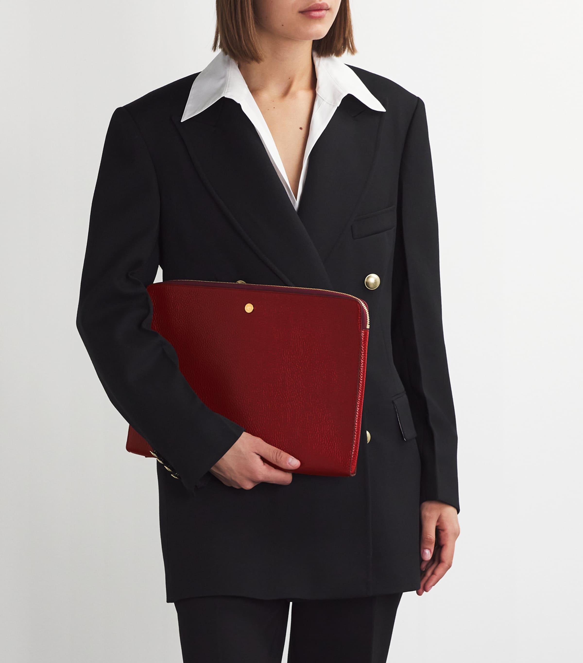 Harrods large pebbled leather pouch - British product