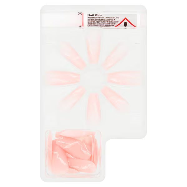 Superdrug Studio False Nails Pink Marble 24pc (British brand)