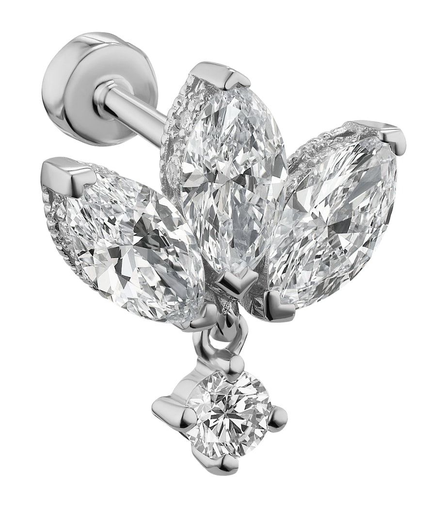Maria Tash Lotus diamond stud earring 6mm - British product