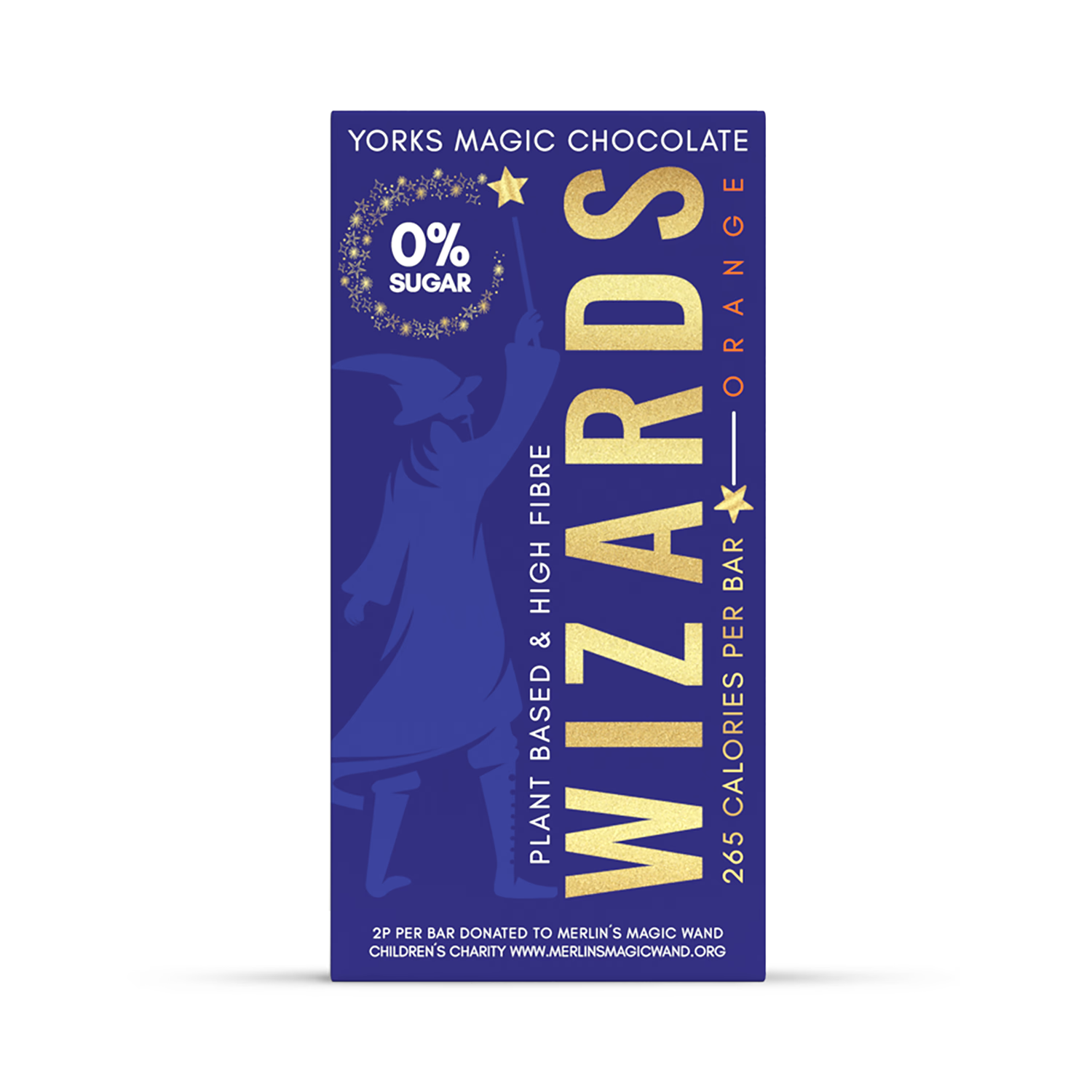 Wizards 0% sugar chocolate orange bar 55g (British brand)