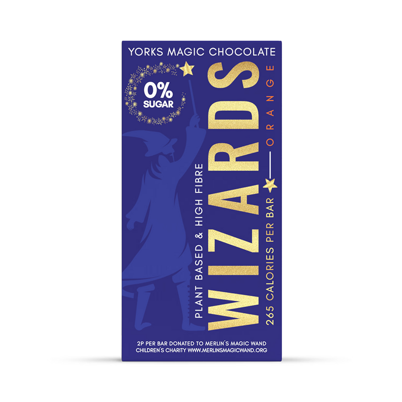 Wizards 0% sugar chocolate orange bar 55g (British brand)