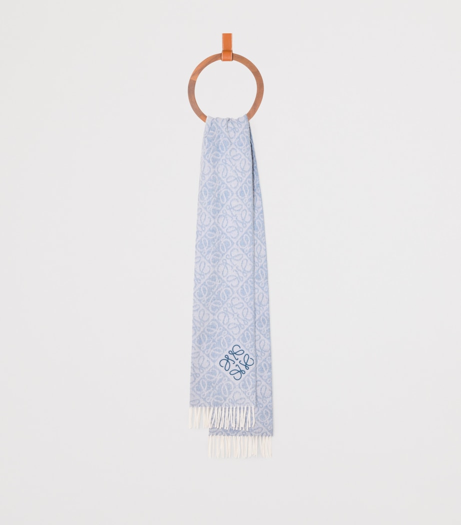 LOEWE Anagram wool-cashmere scarf 38x180cm, imported from the UK