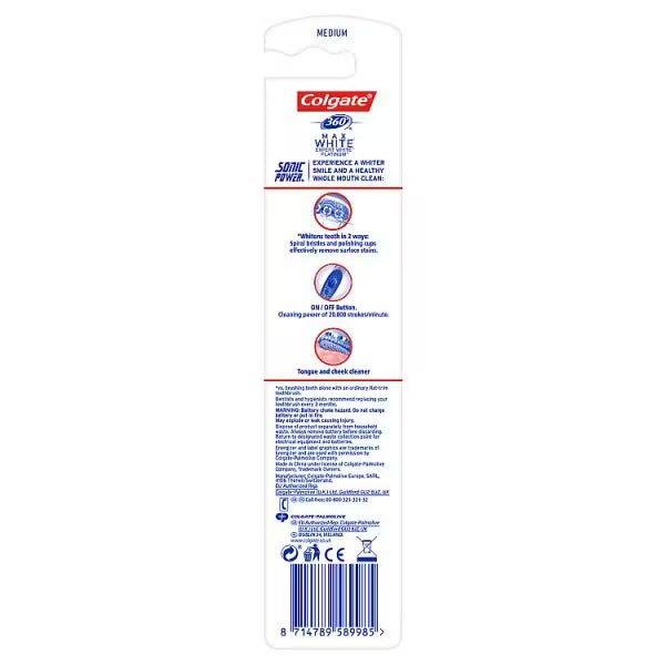 Colgate MaxWhite Expert Sonic Power Toothbrush - British product