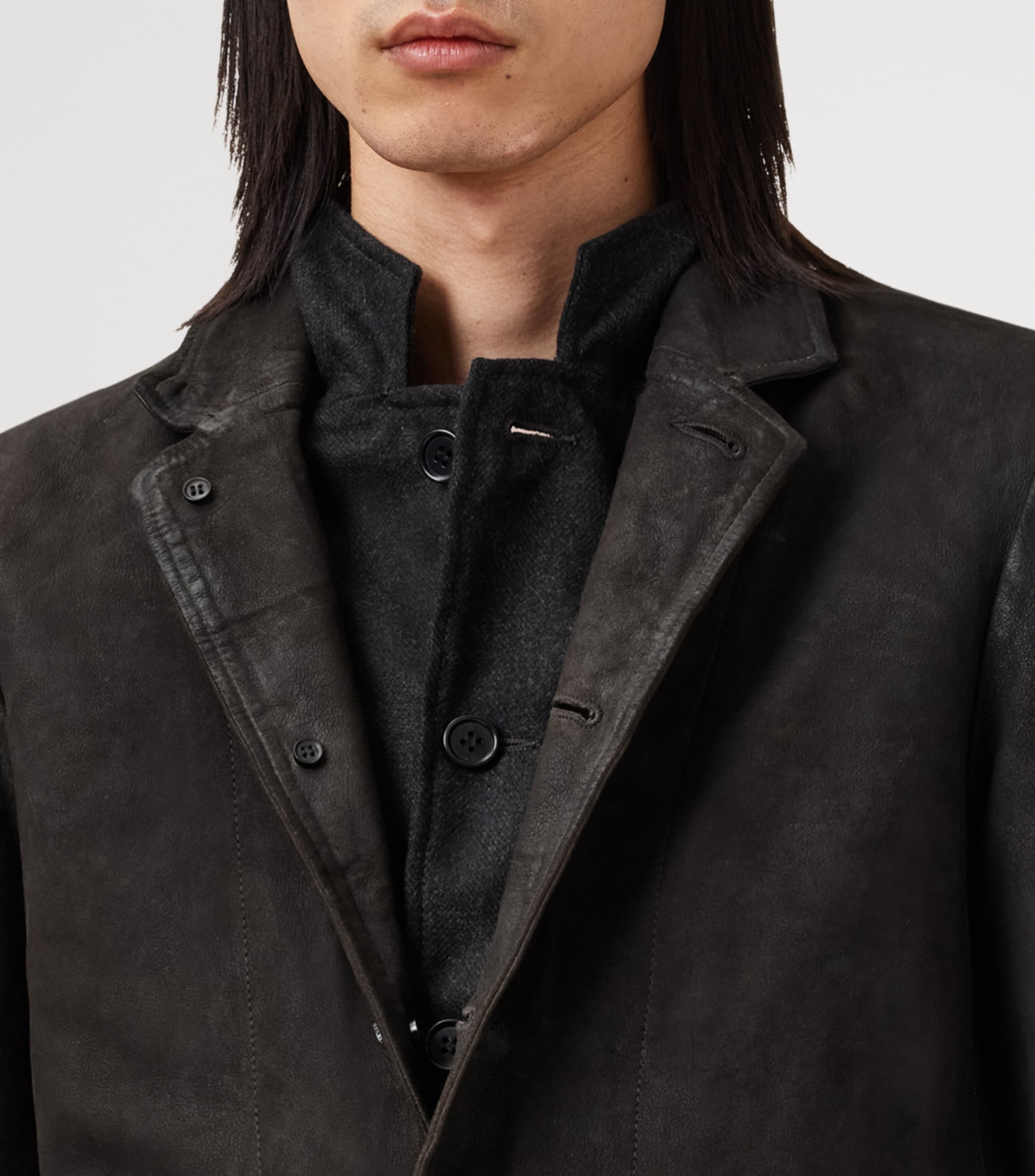 AllSaints Leather Survey Blazer - British product