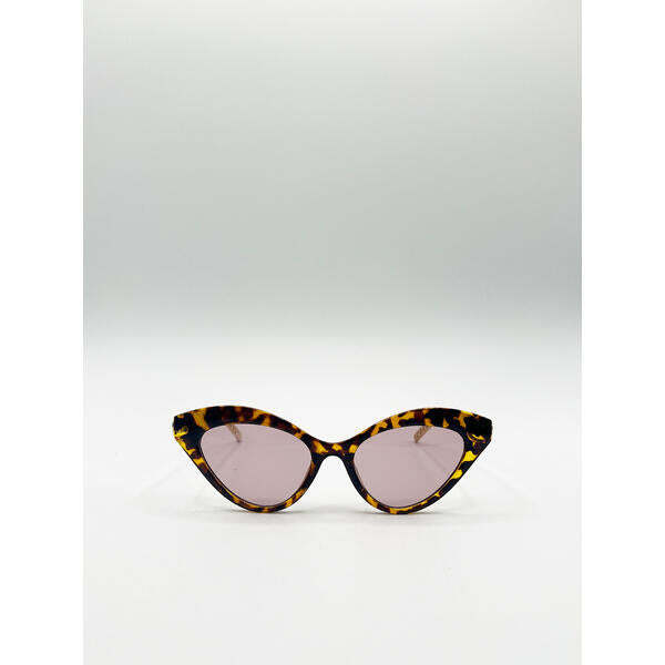 SVNX cat-eye sunglasses tortoiseshell frame thin chain arm, UK version