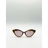 SVNX cat-eye sunglasses tortoiseshell frame thin chain arm, UK version