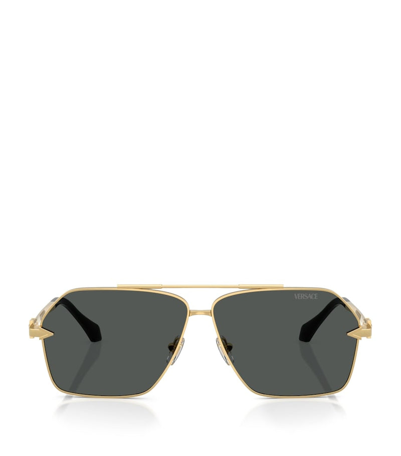 Versace Pilot Sunglasses gold-tone metal frame, imported from the UK