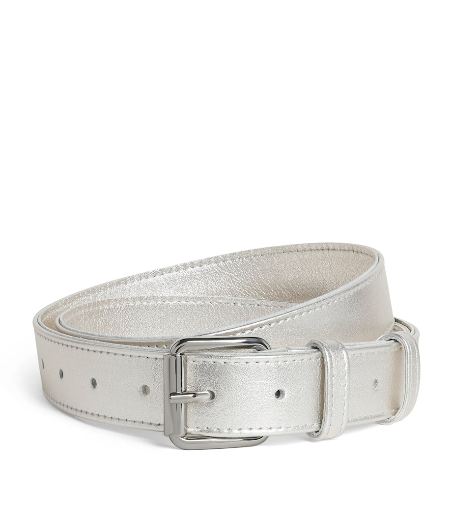 Comme Des Garçons belt silver metallic leather, imported from the UK