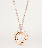 Pomellato Iconica rose gold diamond pendant necklace in 18kt gold, imported from the UK