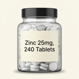 Holland & Barrett zinc 25mg tablets 240 count, imported from the UK