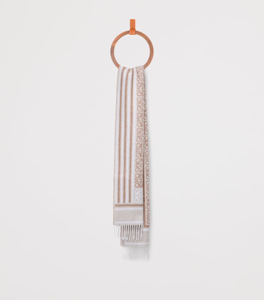 LOEWE wool-cashmere Anagram scarf 30x160cm, imported from the UK