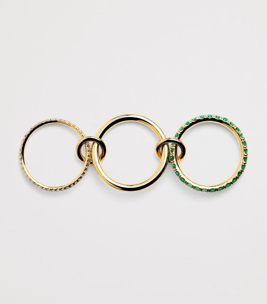 Spinelli Kilcollin Norah ring with emerald and diamonds, imported from the UK