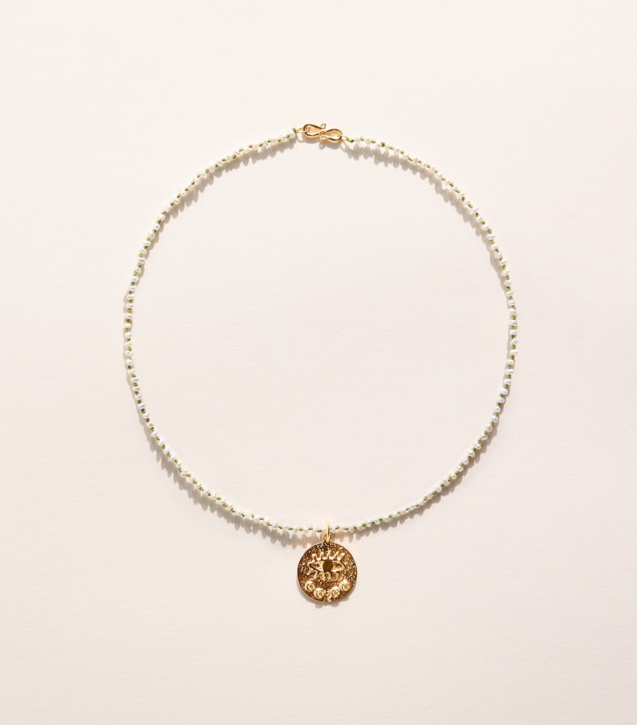 Hermina Athens freshwater pearl eye pendant necklace - British product