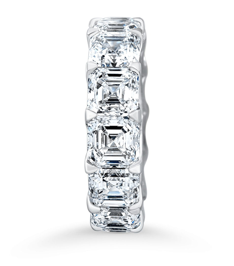 David Morris square emerald-cut diamond eternity ring, imported from the UK