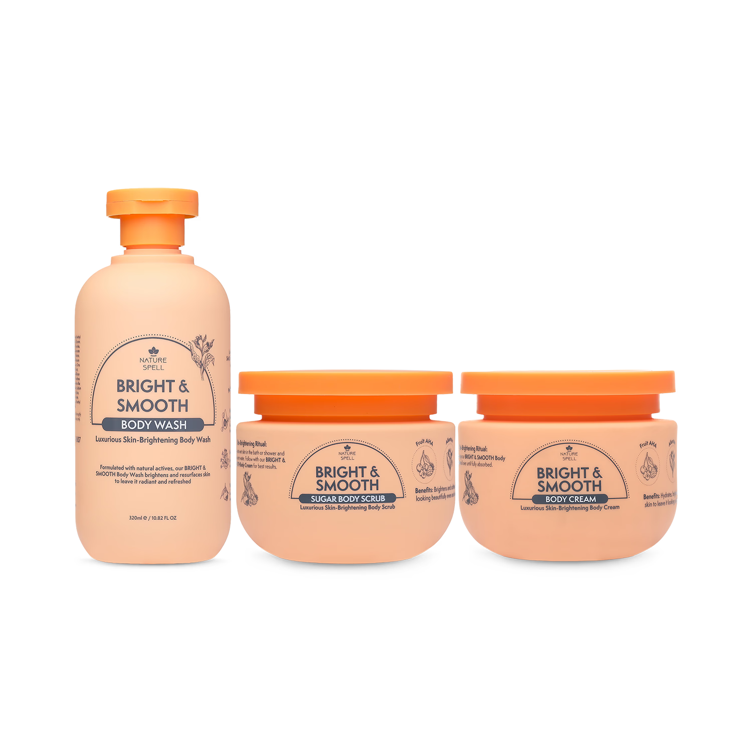 Nature Spell Bright & Smooth bodycare set - British product