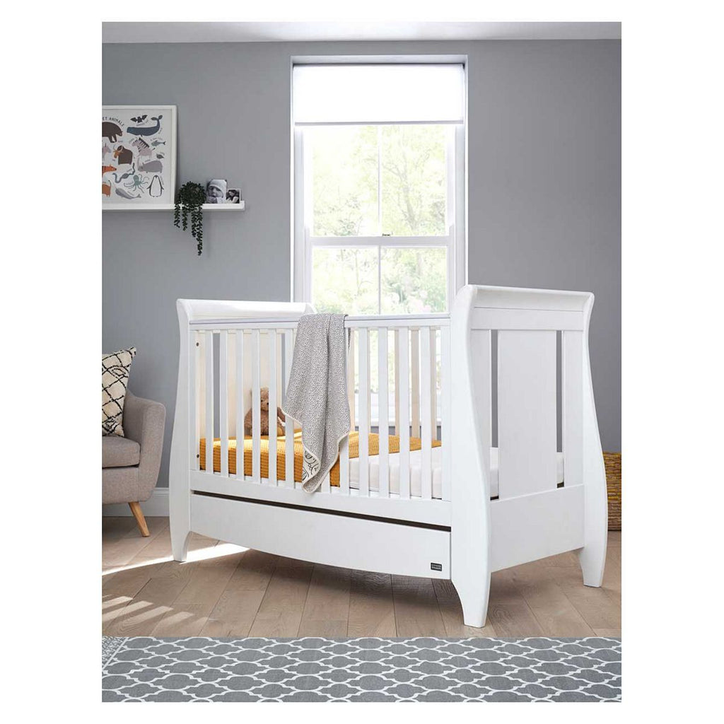 Tutti Bambini Lucas Sleigh 3 in 1 Cot Bed - White