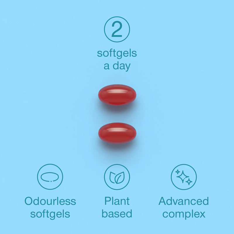 SuperSelf Vegan Omega-3 supplement 60 softgels, imported from the UK