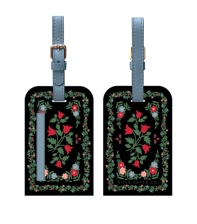 Rifle Paper Co. Rosette luggage tag, imported from the UK