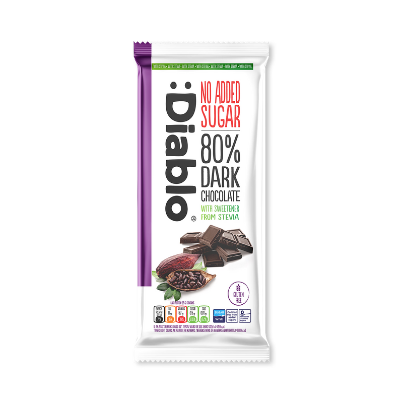 Diablo 80% dark chocolate bar 75g (British brand)