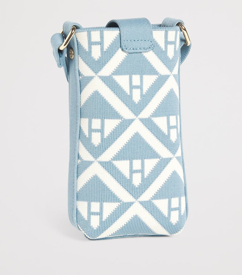 Harrods Geo Jacquard phone pouch with magnetic fastening - British product