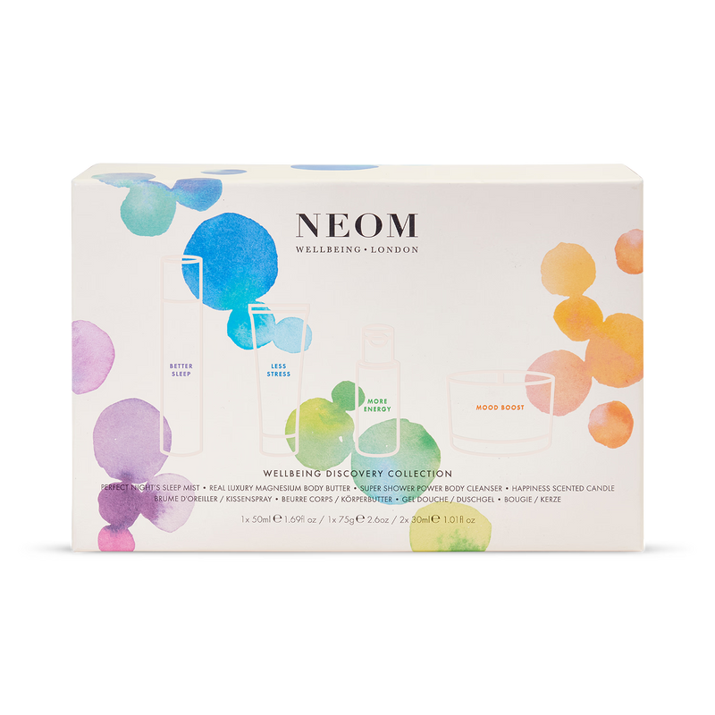NEOM Wellbeing Discovery Collection gift set of 4 products (British brand)