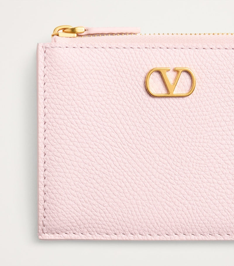 Valentino Garavani VLogo Signature zipped leather card holder, imported from the UK