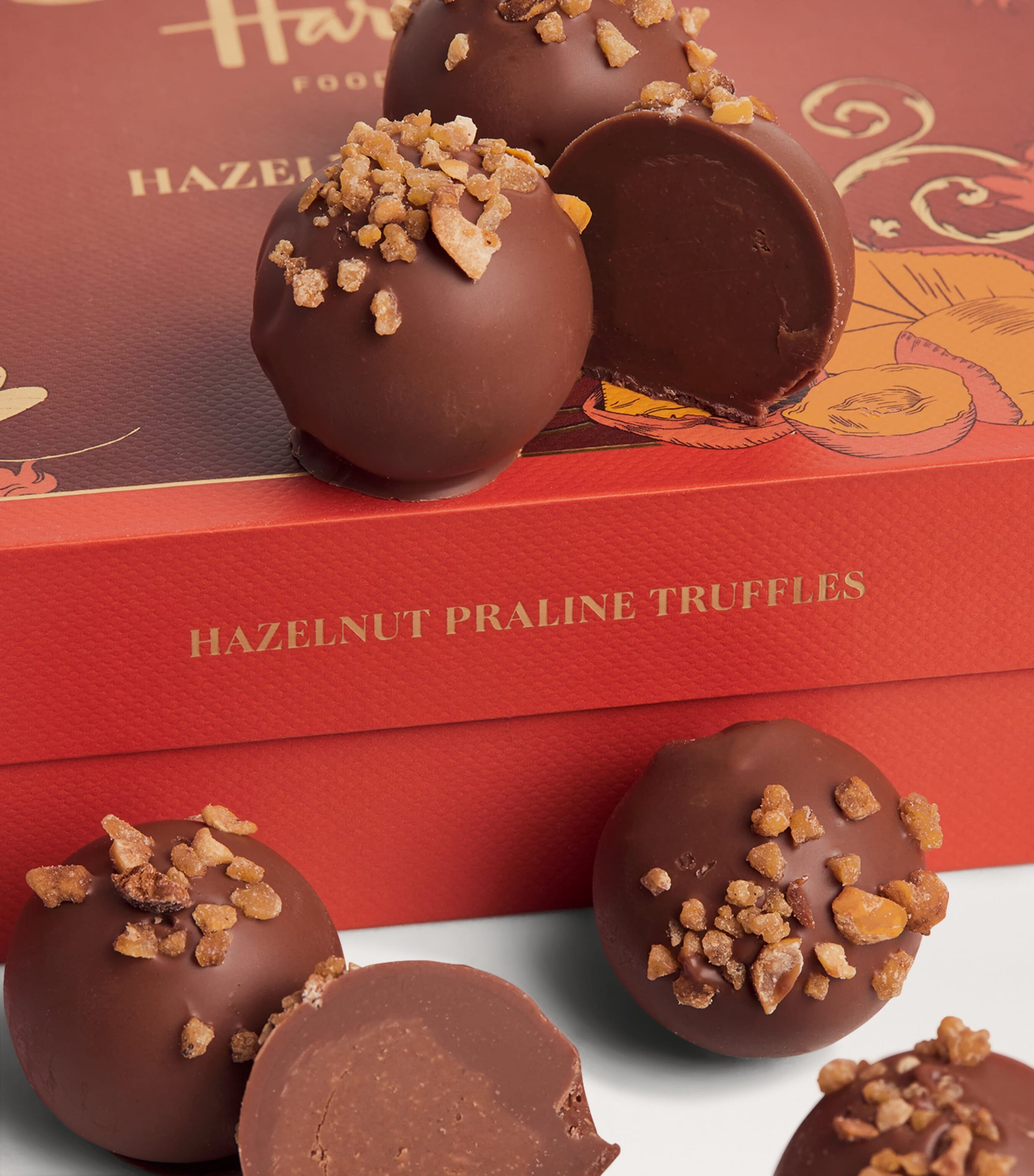 Harrods hazelnut praline chocolate truffles 200g, UK version