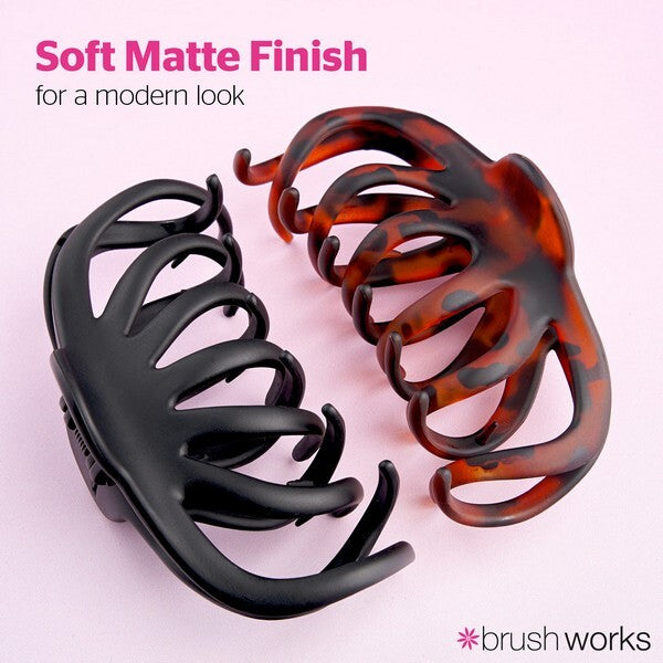 Brushworks matte octopus claw clips 2 pack, imported from the UK