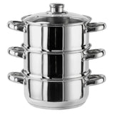 Sainsbury's Home Stainless Steel 3 Tier Steamer 18cm cookware Sainsburys   