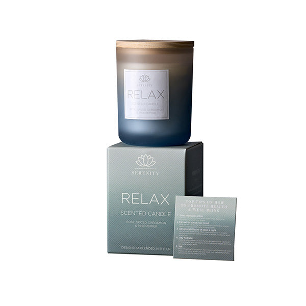 Serenity Relax Candle  Rose, Cardamon & Pink Pepper 120gm GOODS Superdrug   