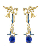 Boodles Palace Collection earrings with diamonds and sapphires, imported from the UK