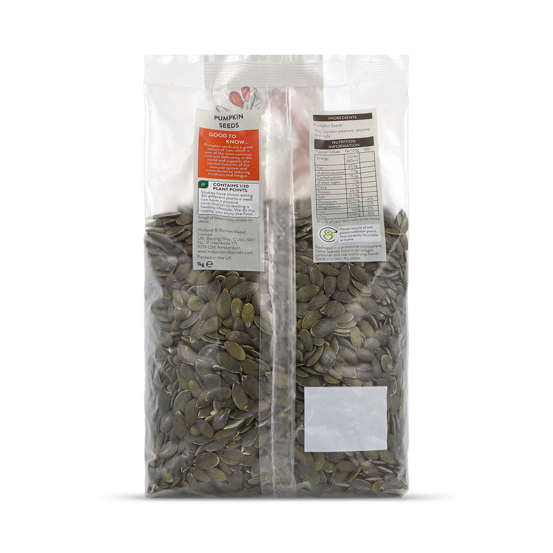 Holland Barrett pumpkin seeds 1kg, UK version