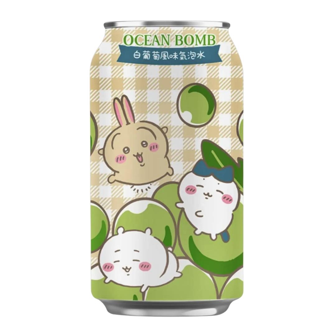 Ocean Bomb Chiikawa sparkling water white grape flavour, imported from the UK